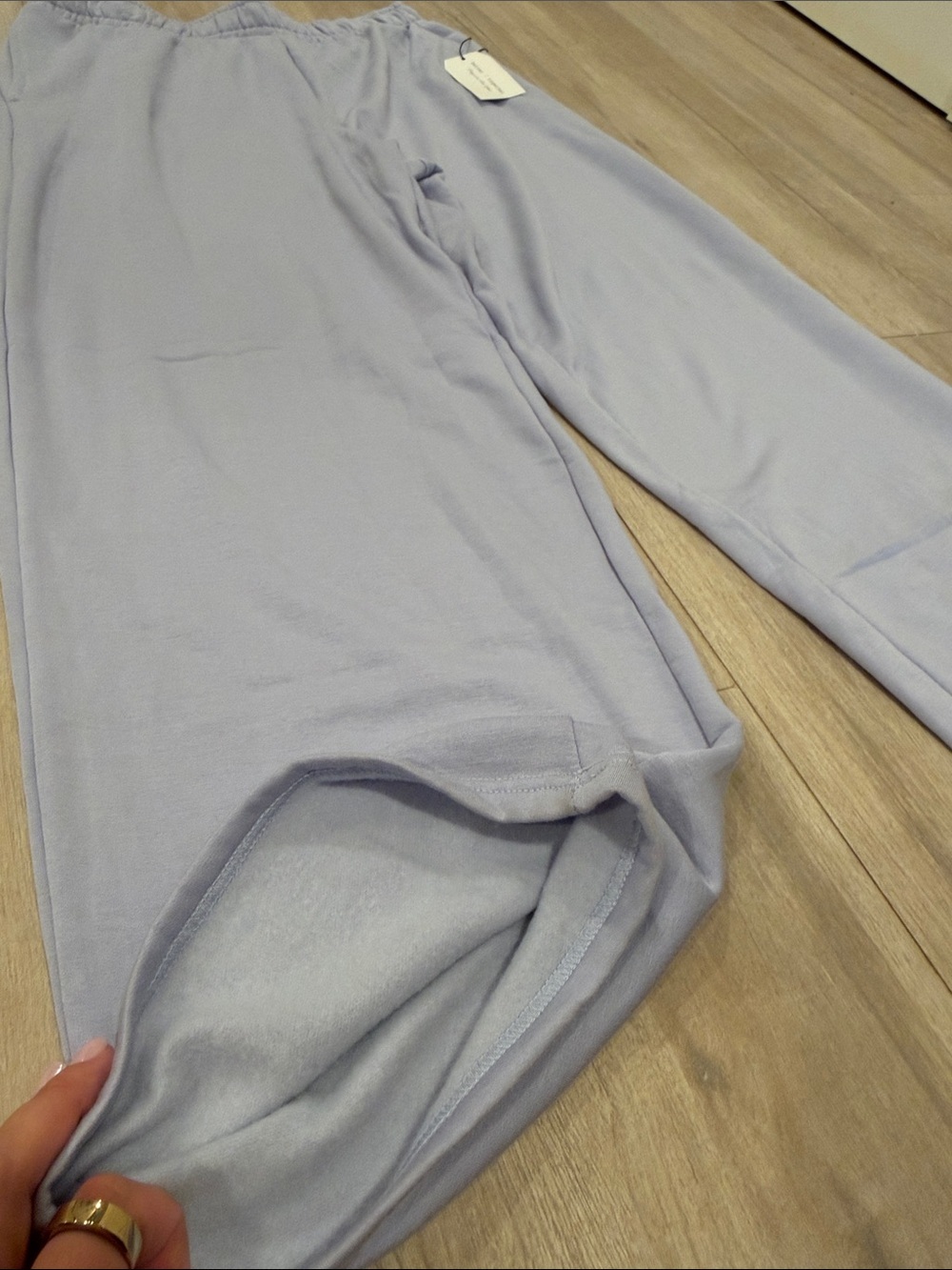 Women's Lavender Wide-Leg Lounge Pants with Elastic Waist - Picture 2 of 3